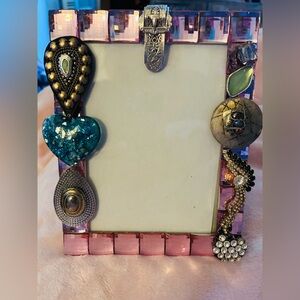 Handmade Embellished Decorated Frame with Vintage & New Pieces